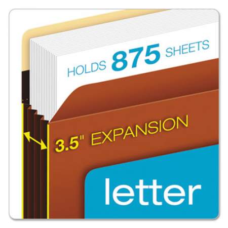 Pendaflex Heavy-Duty File Pockets, 3.5" Expansion, Letter Size, Redrope, 25/Box (C1524EHD)