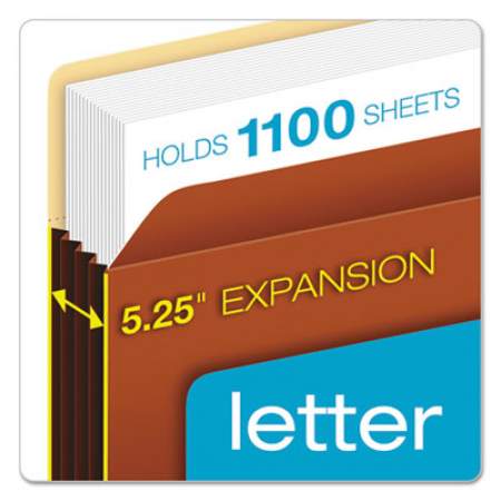 Pendaflex File Pocket w/ Tyvek, 5.25" Expansion, Letter Size, Redrope, 10/Box (63274)