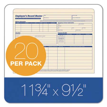 TOPS Employee Record Master File Jacket, Straight Tab, Letter Size, Manila, 20/Pack (3280)