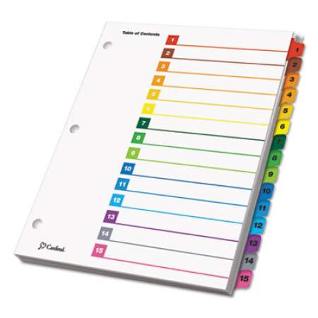 Cardinal OneStep Printable Table of Contents and Dividers, 15-Tab, 1 to 15, 11 x 8.5, White, 1 Set (61518)
