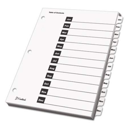 Cardinal OneStep Printable Table of Contents and Dividers, 12-Tab, Jan. to Dec., 11 x 8.5, White, 1 Set (60313)