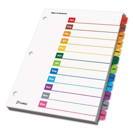 Cardinal OneStep Printable Table of Contents and Dividers, 12-Tab, Jan. to Dec., 11 x 8.5, White, 1 Set (60318)