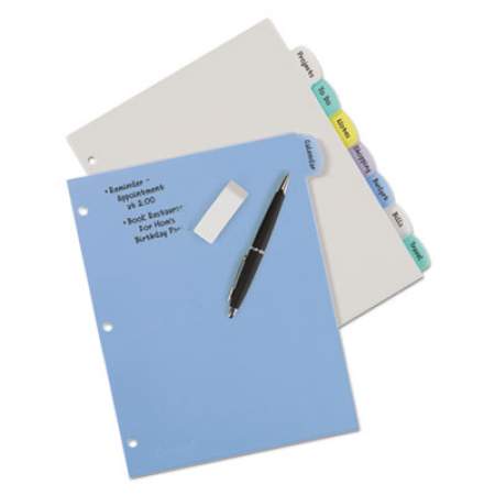 Avery Write and Erase Big Tab Durable Plastic Dividers, 3-Hold Punched, 8-Tab, 11 x 8.5, Assorted, 1 Set (16171)