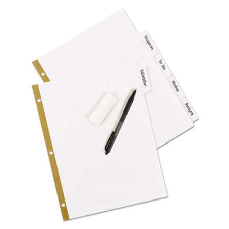 Avery Write and Erase Big Tab Paper Dividers, 5-Tab, White, Letter (23075)