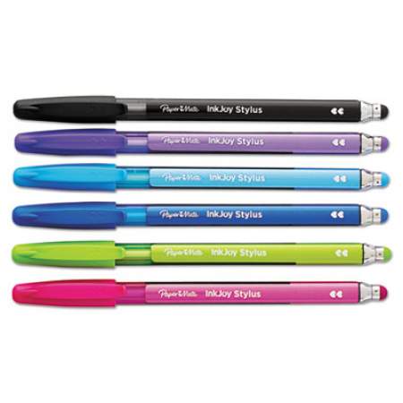 Paper Mate InkJoy 100 Ballpoint Pen/Stylus, Stick, Medium 1 mm, Assorted Ink and Barrel Colors, Dozen (1951350)