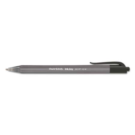 Paper Mate InkJoy 100 RT Ballpoint Pen, Retractable, Medium 1 mm, Black Ink, Black Barrel, Dozen (1951254)