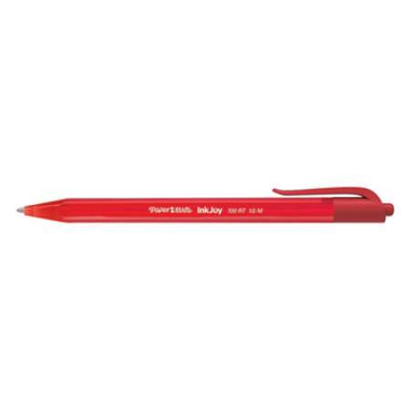 Paper Mate InkJoy 100 RT Ballpoint Pen, Retractable, Medium 1 mm, Red Ink, Red Barrel, Dozen (1951252)
