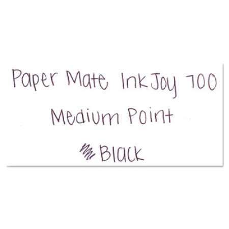 Paper Mate InkJoy 700 RT Ballpoint Pen, Retractable, Medium 1 mm, Black Ink, White Barrel, Dozen (1951347)