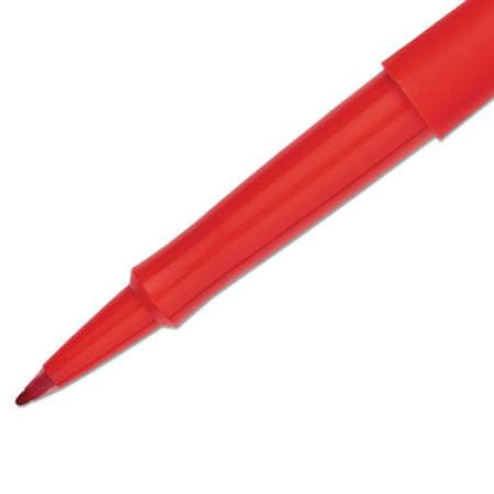 Paper Mate Point Guard Flair Felt Tip Porous Point Pen, Stick, Bold 1.4 mm, Red Ink, Red Barrel, 36/Box (1921091)