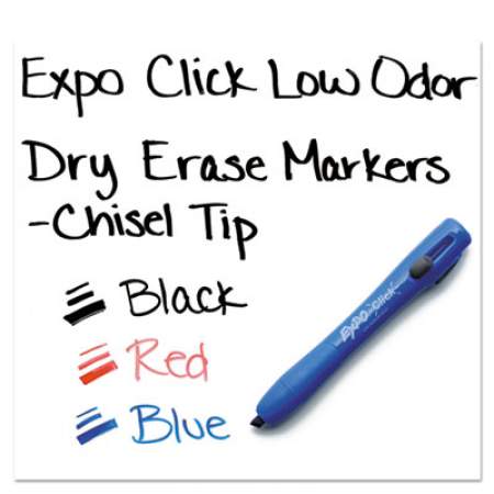 EXPO Click Dry Erase Marker, Broad Chisel Tip, Black, Dozen (1741920)
