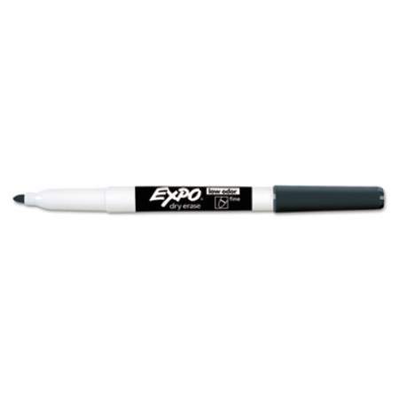 EXPO Low-Odor Dry-Erase Marker, Fine Bullet Tip, Black, Dozen (86001)