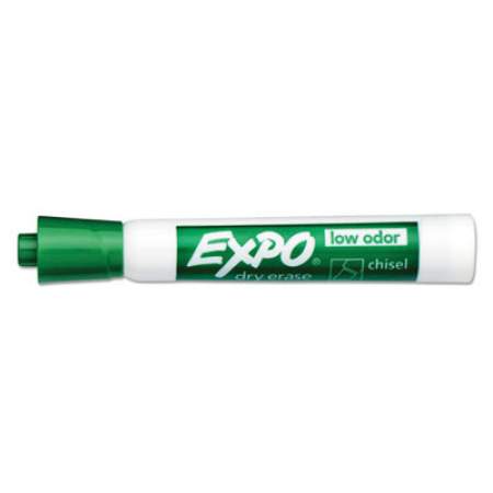 EXPO Low-Odor Dry-Erase Marker, Broad Chisel Tip, Green, Dozen (80004)