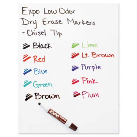 EXPO Low-Odor Dry-Erase Marker, Broad Chisel Tip, Black, Dozen (80001)