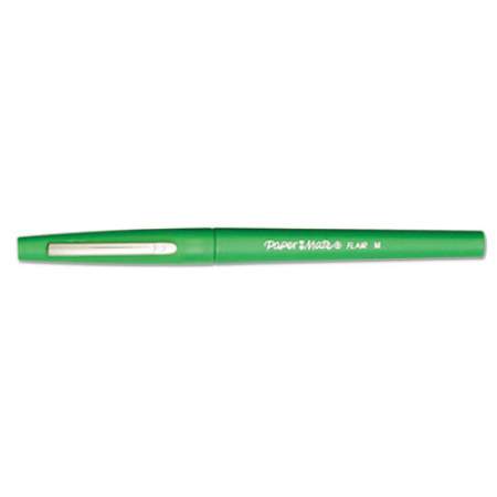 Paper Mate Point Guard Flair Felt Tip Porous Point Pen, Stick, Medium 0.7 mm, Green Ink, Green Barrel, Dozen (8440152)