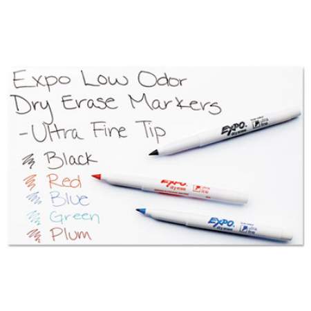 EXPO Low-Odor Dry-Erase Marker, Extra-Fine Needle Tip, Black, 4/Pack (1871774)