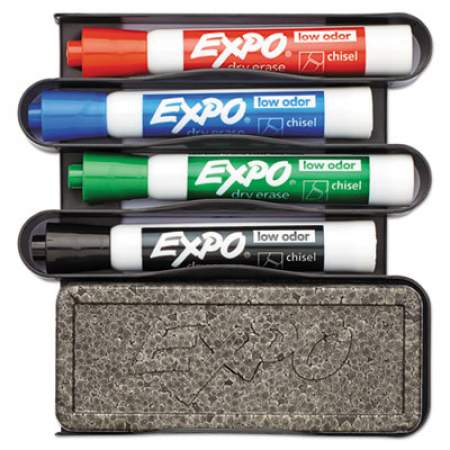 EXPO Whiteboard Caddy Set, Broad Chisel Tip, Assorted Colors, 4/Set (1785294)