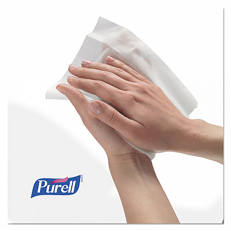 Premoistened Hand Sanitizing Wipes, Cloth, 5.75 x 7, Fresh Citrus, White, 100/Canister (911112EA)