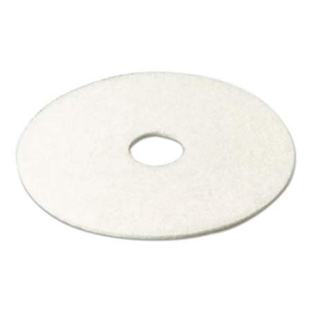 3M Low-Speed Super Polishing Floor Pads 4100, 27" Diameter, White, 5/Carton (20313)