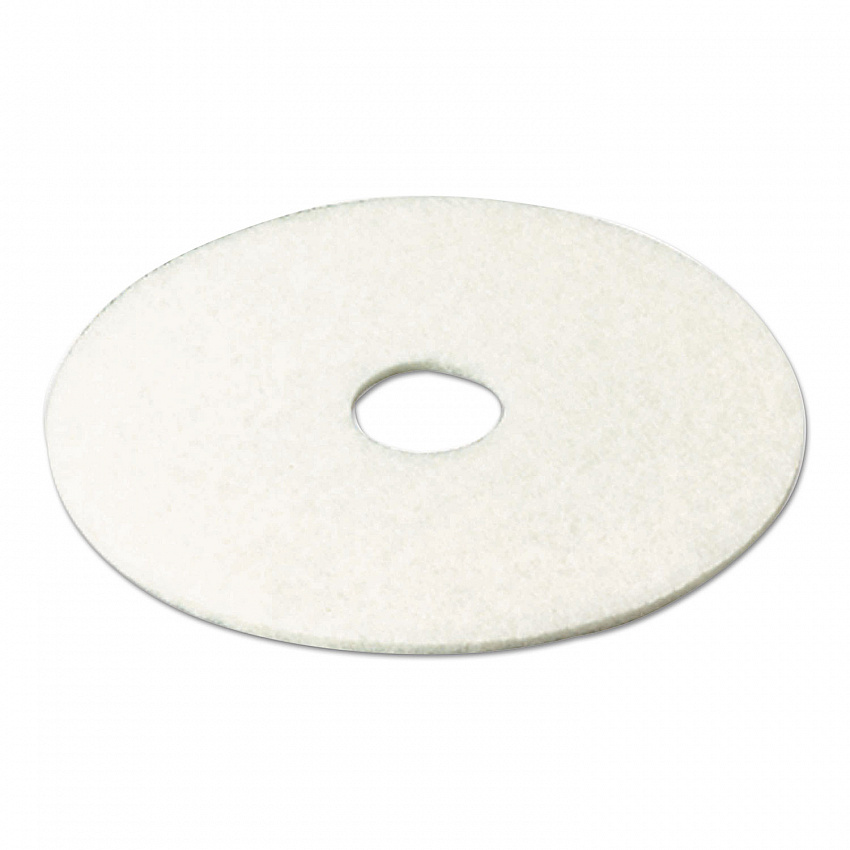 Low-Speed Super Polishing Floor Pads 4100, 27" Diameter, White, 5/Carton (20313)