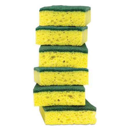 Scotch-Brite Heavy-Duty Scrub Sponge, 4.5 x 2.7, 0.6" Thick, Yellow/Green, 6/Pack (426)