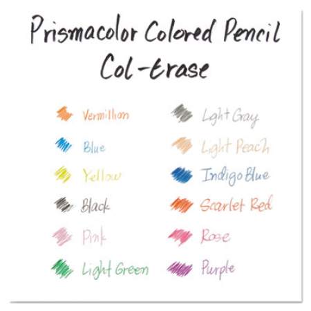 Prismacolor Col-Erase Pencil with Eraser, 0.7 mm, 2B (#1), Scarlet Red Lead, Scarlet Red Barrel, Dozen (20066)