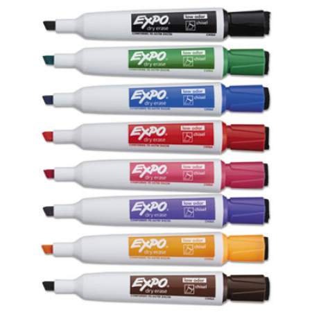 EXPO Magnetic Dry Erase Marker, Broad Chisel Tip, Assorted Colors, 8/Pack (1944741)