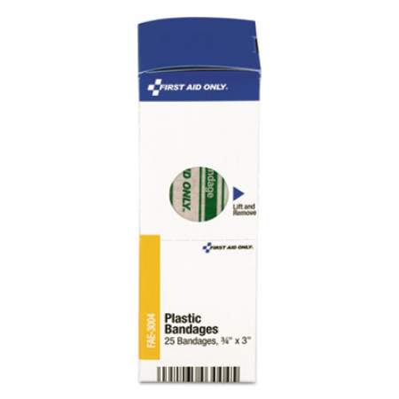 First Aid Only SmartCompliance Plastic Bandages, 0.75 x 3, 25/Box (FAE3004)