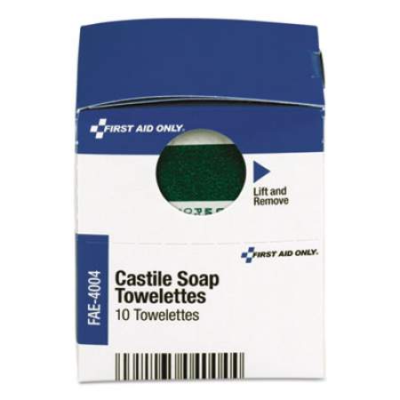First Aid Only SmartCompliance Castile Soap Towelettes, 10/Box (FAE4004)
