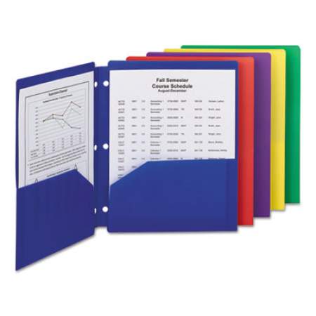 Smead Poly Snap-In Two-Pocket Folder, 50-Sheet Capacity, 11 x 8.5, Assorted, 10/Pack (87939)