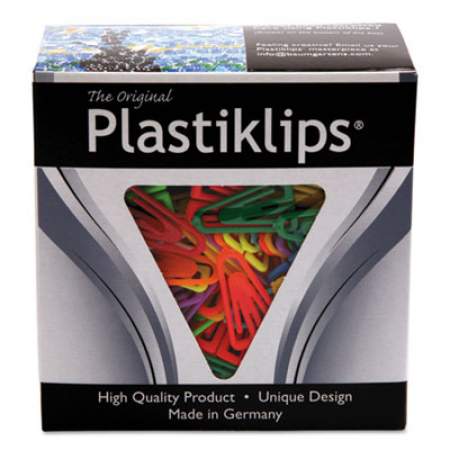 Baumgartens Plastiklips Paper Clips, Medium (No. 4), Assorted Colors, 500/Box (LP0300)