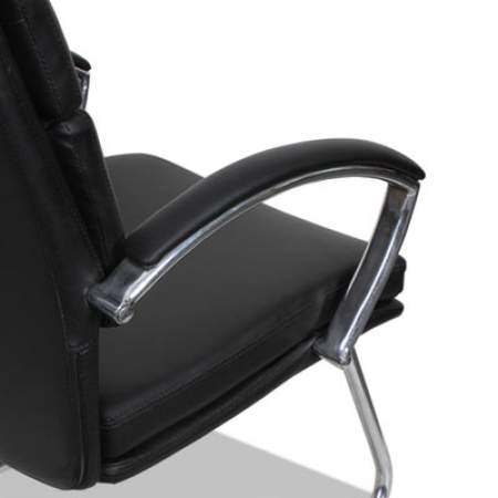 Alera Neratoli Slim Profile Guest Chair, Faux Leather, 23.81" x 27.16" x 36.61", Black Seat/Back, Chrome Base (NR4319)