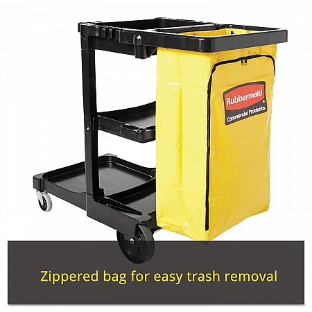Multi-Shelf Cleaning Cart, Plastic, 4 Shelves, 1 Bin, 20