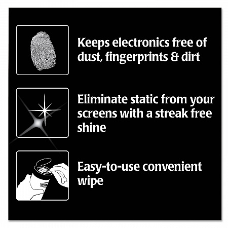 E-tronic Wipes, 1-Ply, 7 x 8, White, 30/Canister (93A)