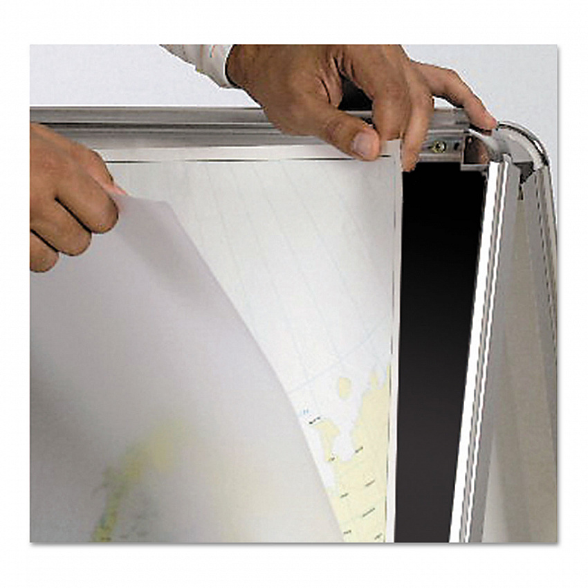 Reversible Wet Erase Sign Board, Black 23" x 33" Surface, Satin Aluminum Frame, 24" x 24" x 42" (DKT30505072)