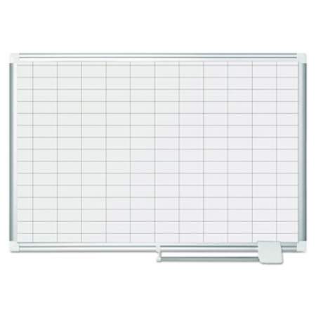 MasterVision Grid Planning Board, 1 x 2 Grid, 36 x 24, White/Silver (MA0392830)