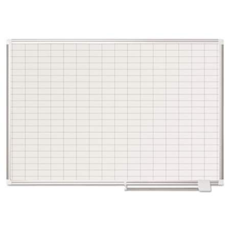 MasterVision Grid Planning Board, 1 x 2 Grid, 48 x 36, White/Silver (MA0592830)
