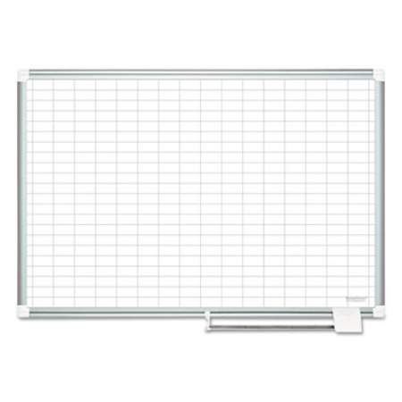 MasterVision Grid Planning Board w/ Accessories, 1 x 2 Grid, 36 x 24, White/Silver (MA0392830A)