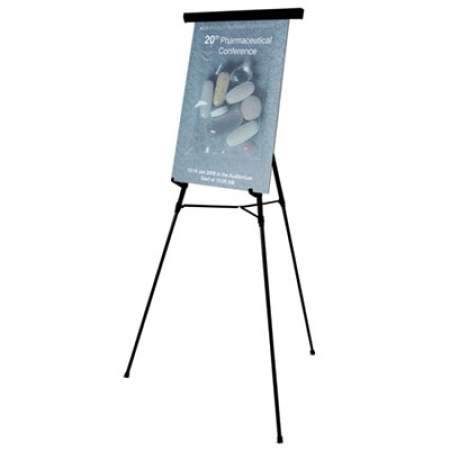 MasterVision Telescoping Tripod Display Easel, Adjusts 35" to 64" High, Metal, Black (FLX09101MV)