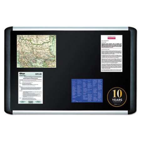 MasterVision Black fabric bulletin board, 36 x 48, Silver/Black (MVI050301)