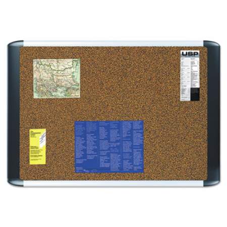 MasterVision Tech Cork Board, 24x36, Silver/Black Frame (MVI030501)