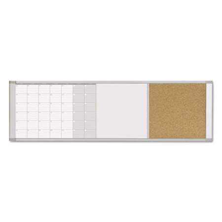 MasterVision Magnetic Calendar Combo Board, 48 x 18, Aluminum Frame (XA429993700)