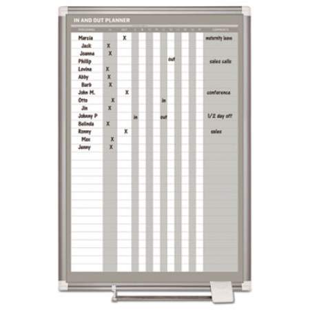 MasterVision In-Out Magnetic Dry Erase Board, 24x36, Silver Frame (GA02109830)