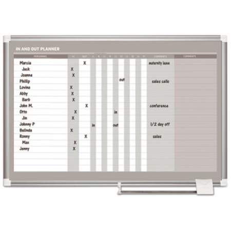 MasterVision In-Out Magnetic Dry Erase Board, 36x24, Silver Frame (GA01110830)