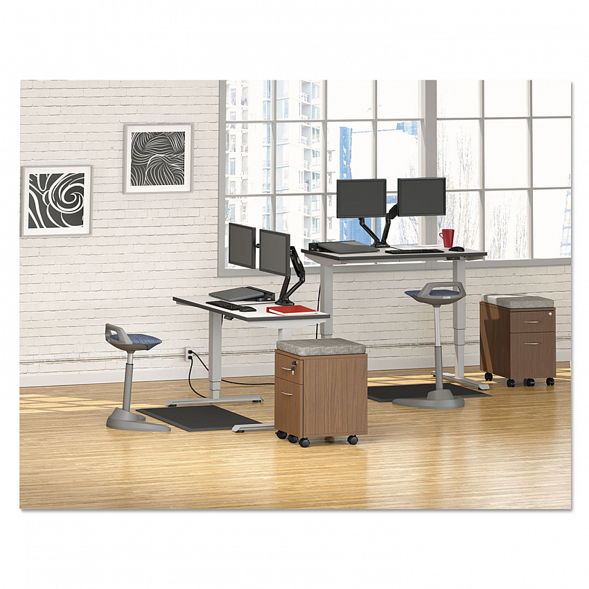 Alera AdaptivErgo Anti-Fatigue Mat, Rectangular, Black Molded Grid Surface, 19.4" x 33.2" (AE23AFM)