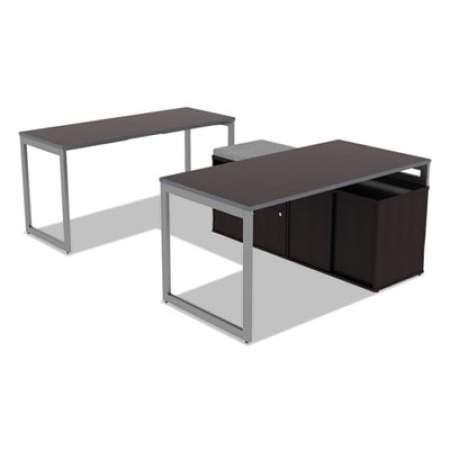 Alera Open Office Desk Series Adjustable O-Leg Desk Base, 24" Deep, Silver (LSTB24GR)