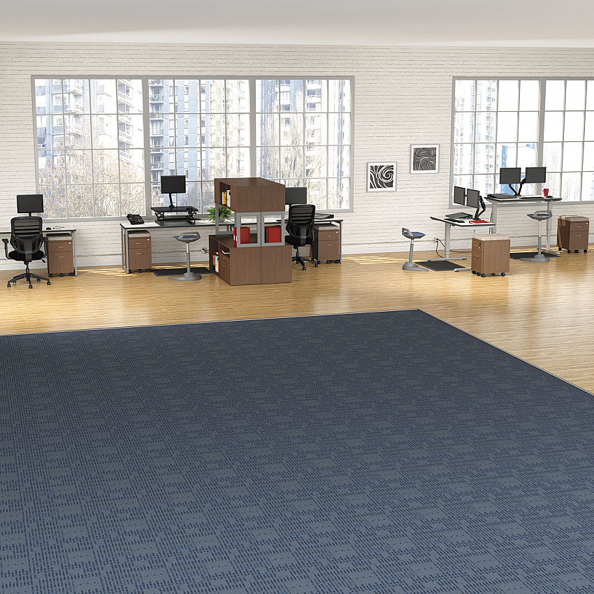 Alera AdaptivErgo Anti-Fatigue Mat, Rectangular, Black Molded Grid Surface, 19.4" x 33.2" (AE23AFM)