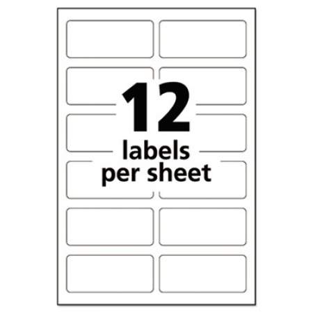 Avery Durable Permanent Multi-Surface ID Labels, Inkjet/Laser Printers, 0.75 x 1.75, White, 12/Sheet, 10 Sheets/Pack (61521)