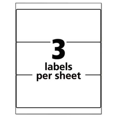 Avery Durable Permanent ID Labels with TrueBlock Technology, Laser Printers, 3.25 x 8.38, White, 3/Sheet, 50 Sheets/Pack (61531)