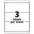 Avery Durable Permanent ID Labels with TrueBlock Technology, Laser Printers, 3.25 x 8.38, White, 3/Sheet, 50 Sheets/Pack (61531)