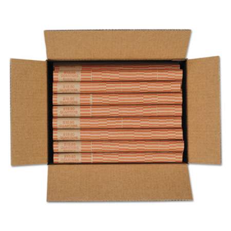 MMF Nested Preformed Coin Wrappers, Quarters, $10.00, Orange, 1000 Wrappers/Box (2160640D16)